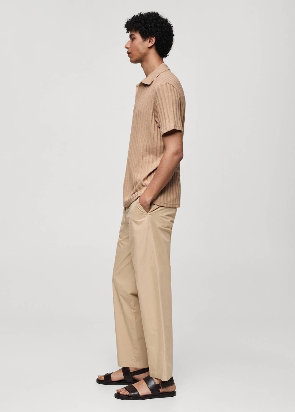 Mango Geripptes Regular-Fit-Poloshirt Aus Baumwolle