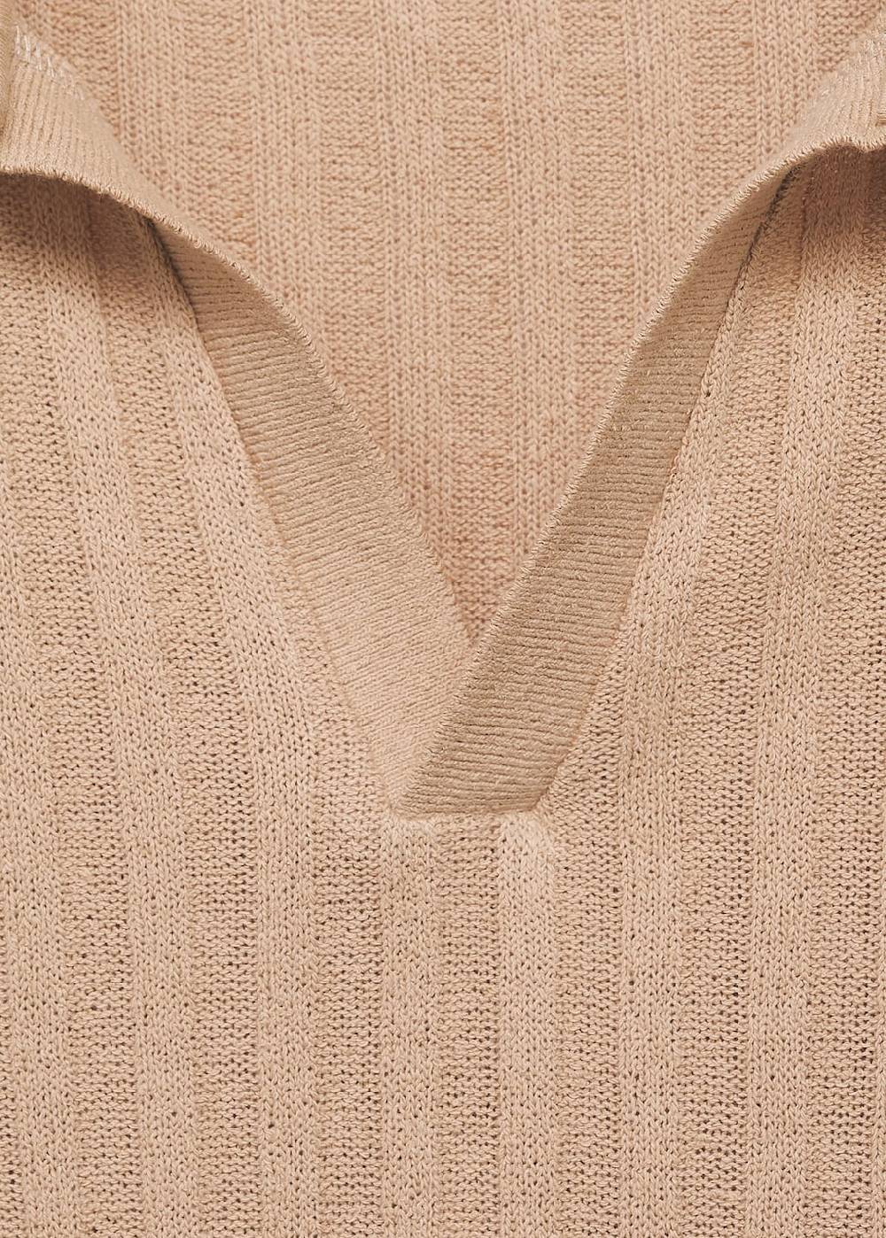 Mango Geripptes Regular-Fit-Poloshirt Aus Baumwolle