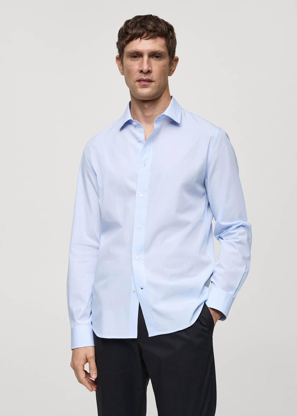 Mango Gestreiftes Regular-Fit.Hemd aus 100 % Baumwolle