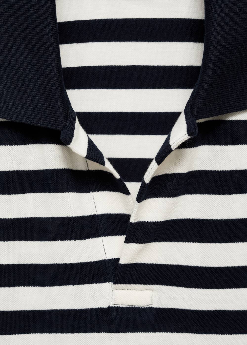 Mango Gestreiftes Regular-Fit-Poloshirt Aus Baumwoll-Piqué