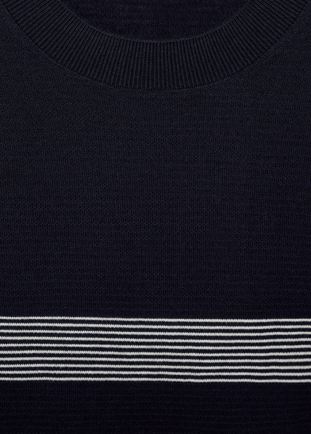 Mango Gestreiftes Strick-T-Shirt Aus Baumwolle Mit Modal