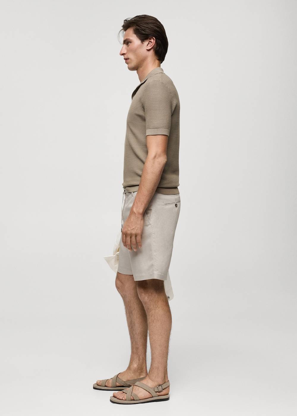 Mango Leinen-Bermudashorts Aus Tencel Mit Kordelzug