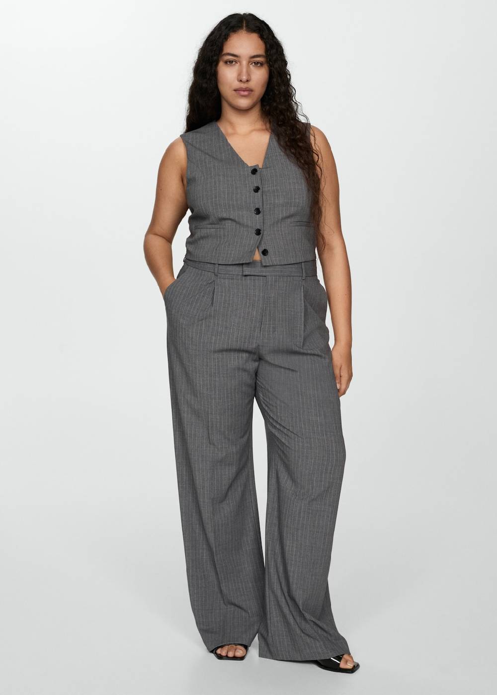 Mango Anzughose Mit Nadelstreifen