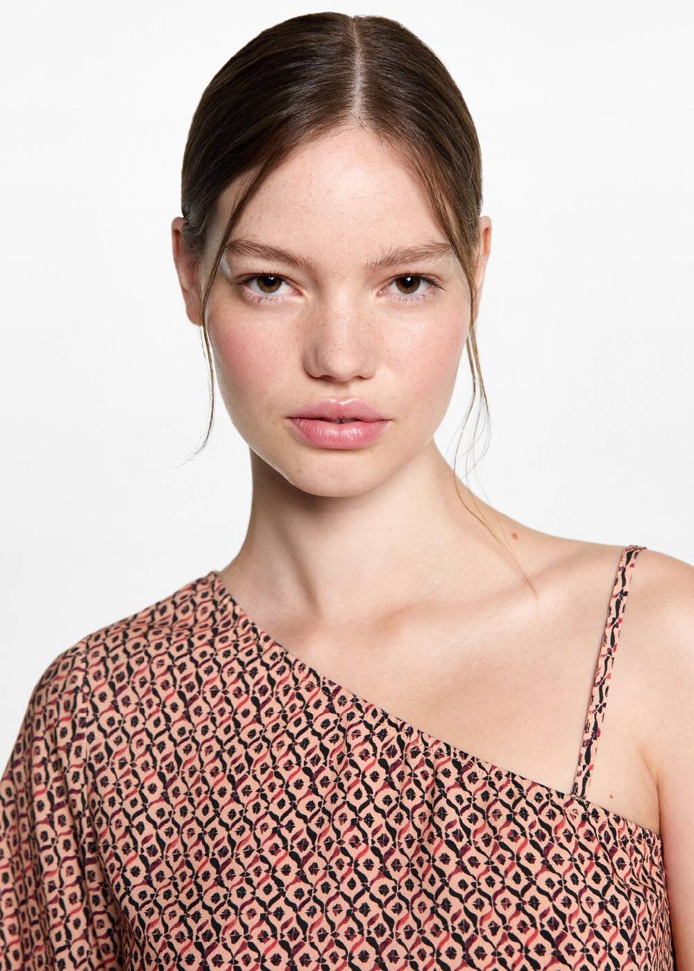 Mango Asymmetrische Bluse Mit Motiv