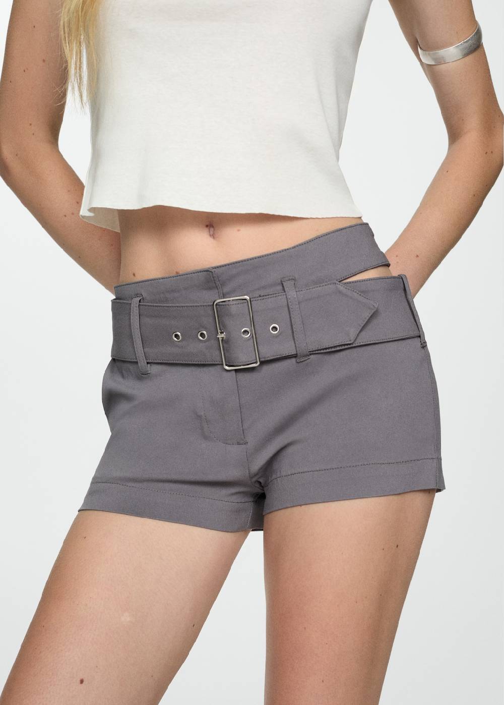Mango Asymmetrische Shorts Mit Gürtel