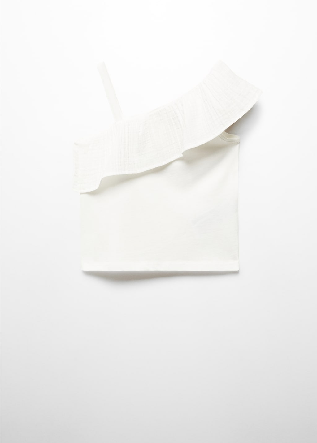 Mango Asymmetrisches T-Shirt Mit Volant