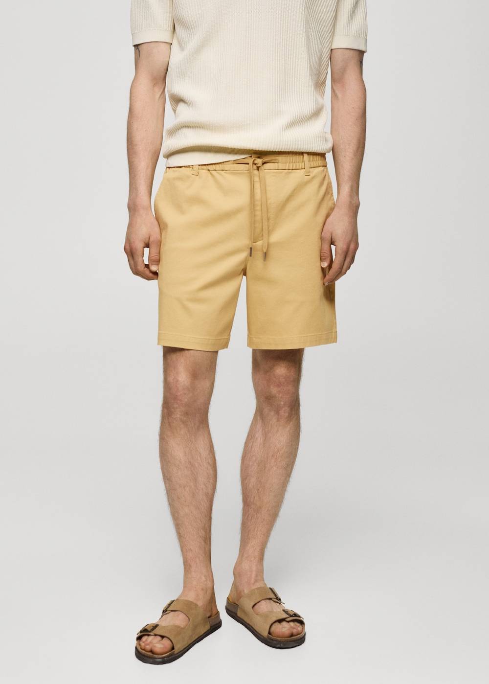 Mango Baumwoll-Bermudashorts mit Kordelzug