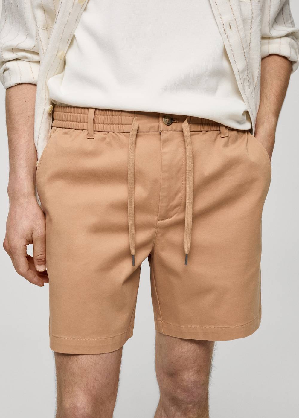 Mango Baumwoll-Bermudashorts Mit Kordelzug
