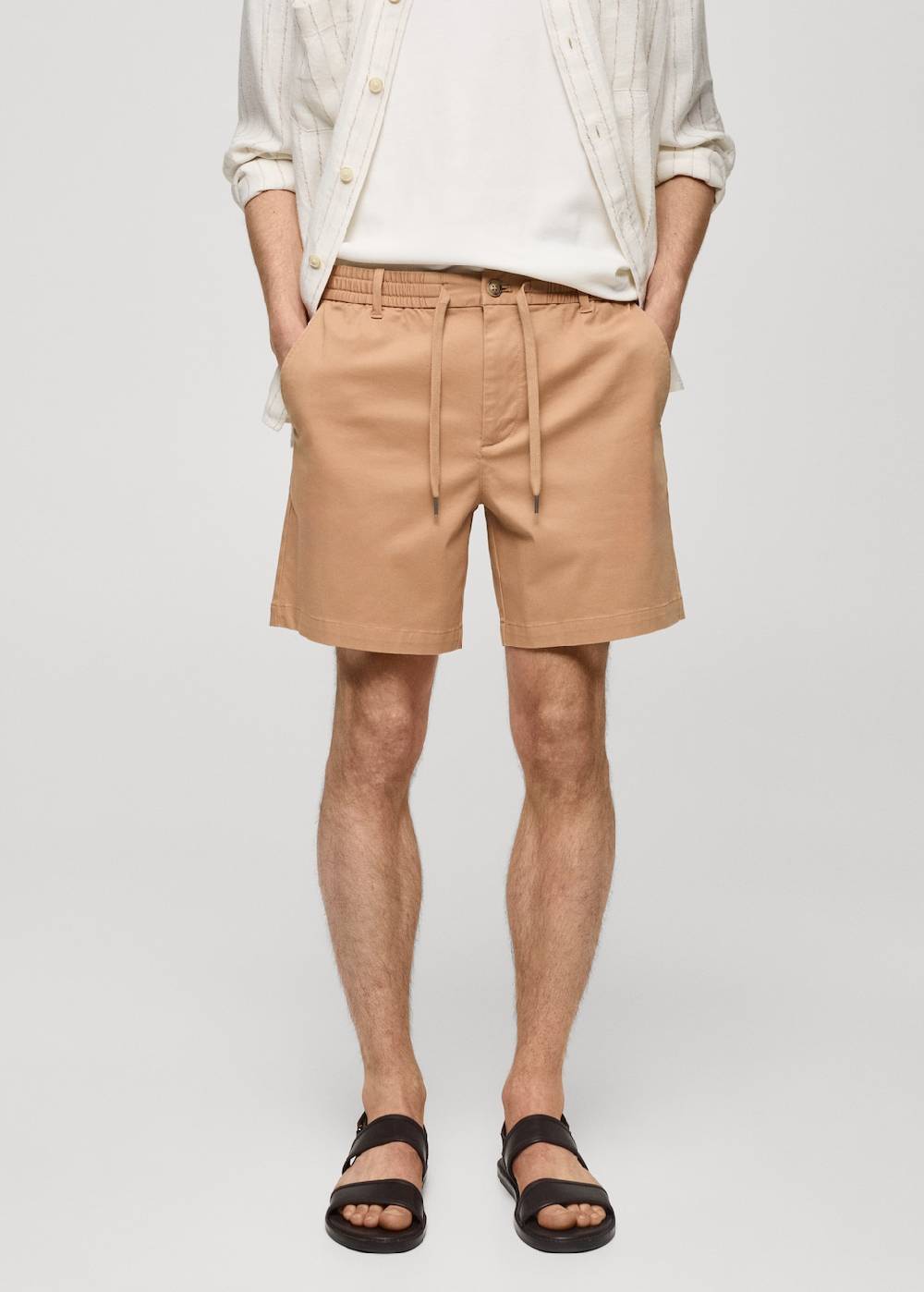 Mango Baumwoll-Bermudashorts mit Kordelzug