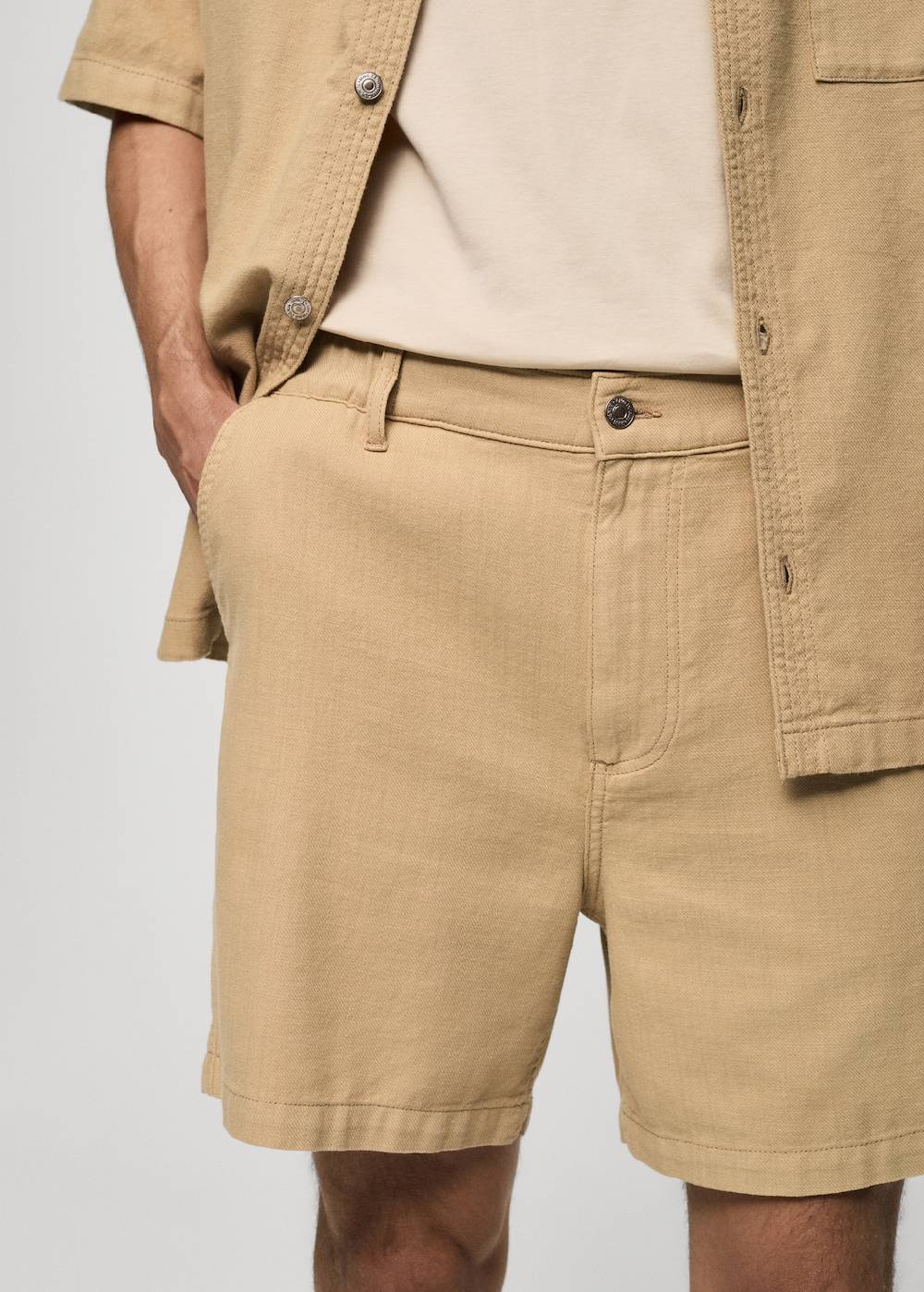 Mango Baumwoll-Bermudashorts Mit Taschen