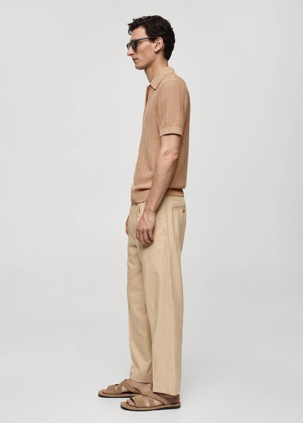 Mango Baumwoll-Poloshirt Mit Großem Perlmuster