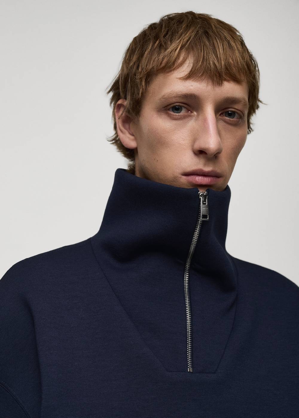 Mango Baumwoll-Sweatshirt Mit Zip-Kragen