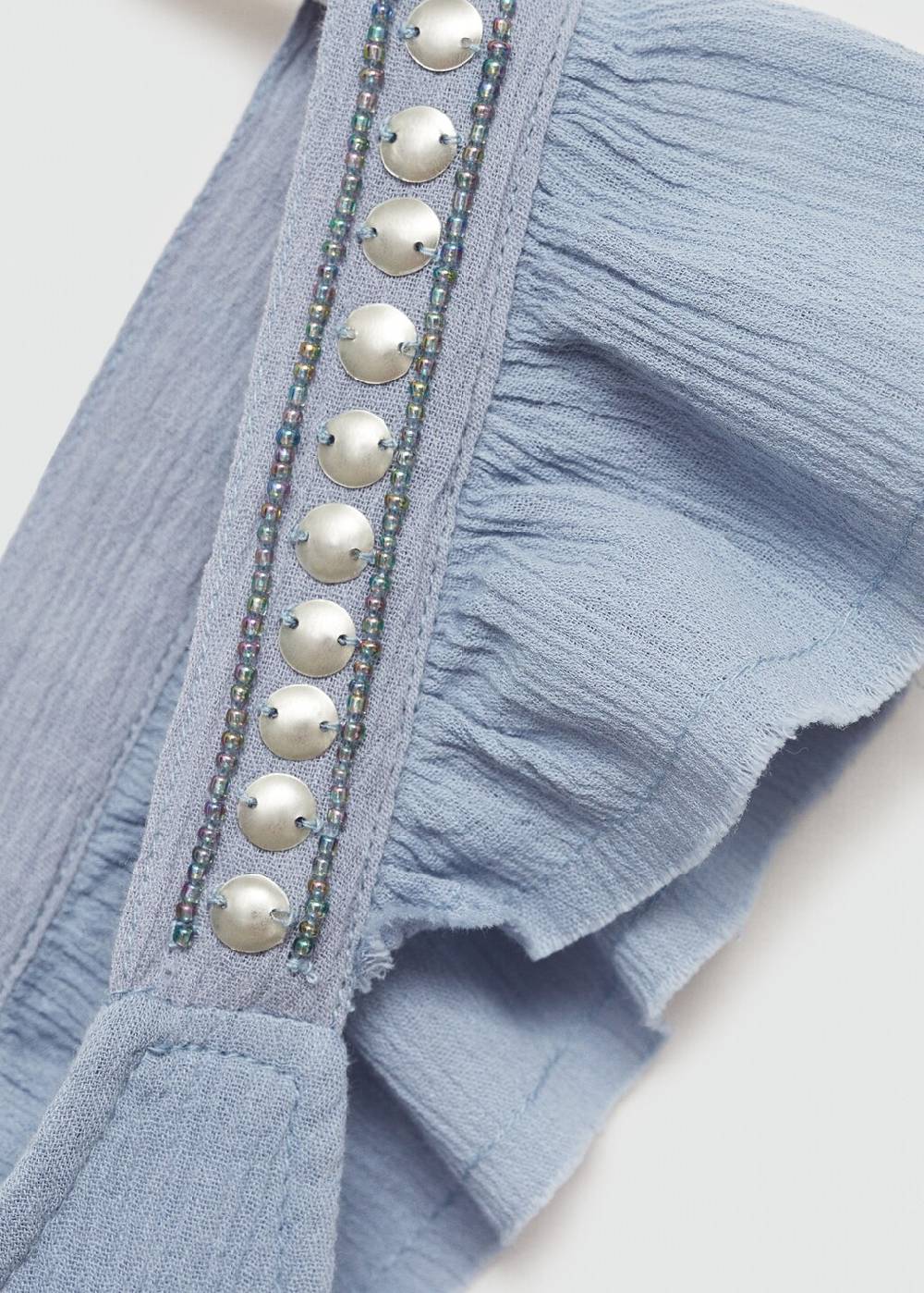 Mango Baumwoll-Top Mit Raffdetails