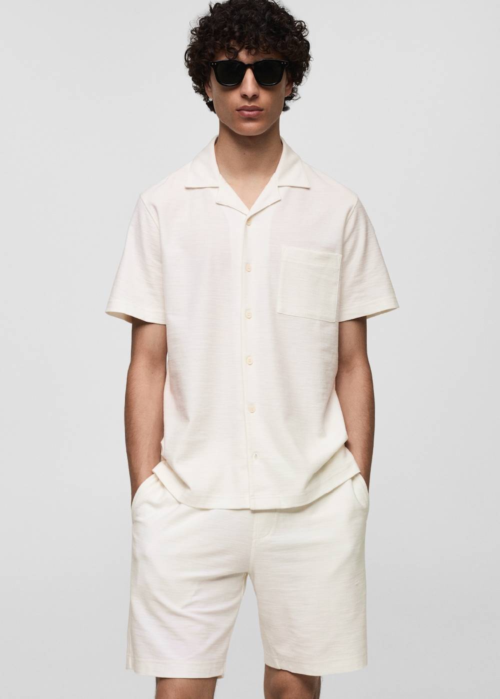 Mango Baumwollhemd mit Brusttasche