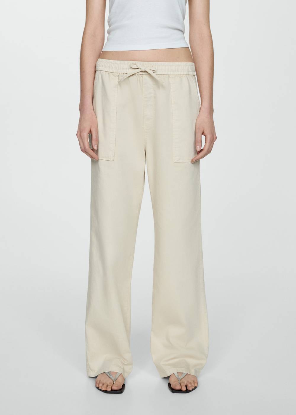 Mango Baumwollhose mit Gummibund