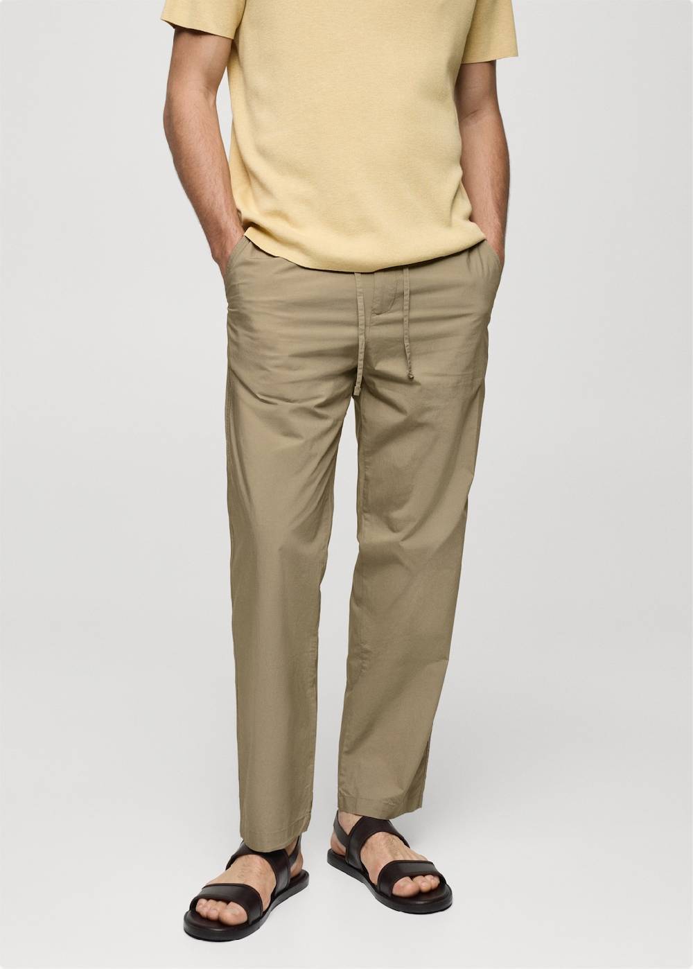 Mango Baumwollhose mit Kordel