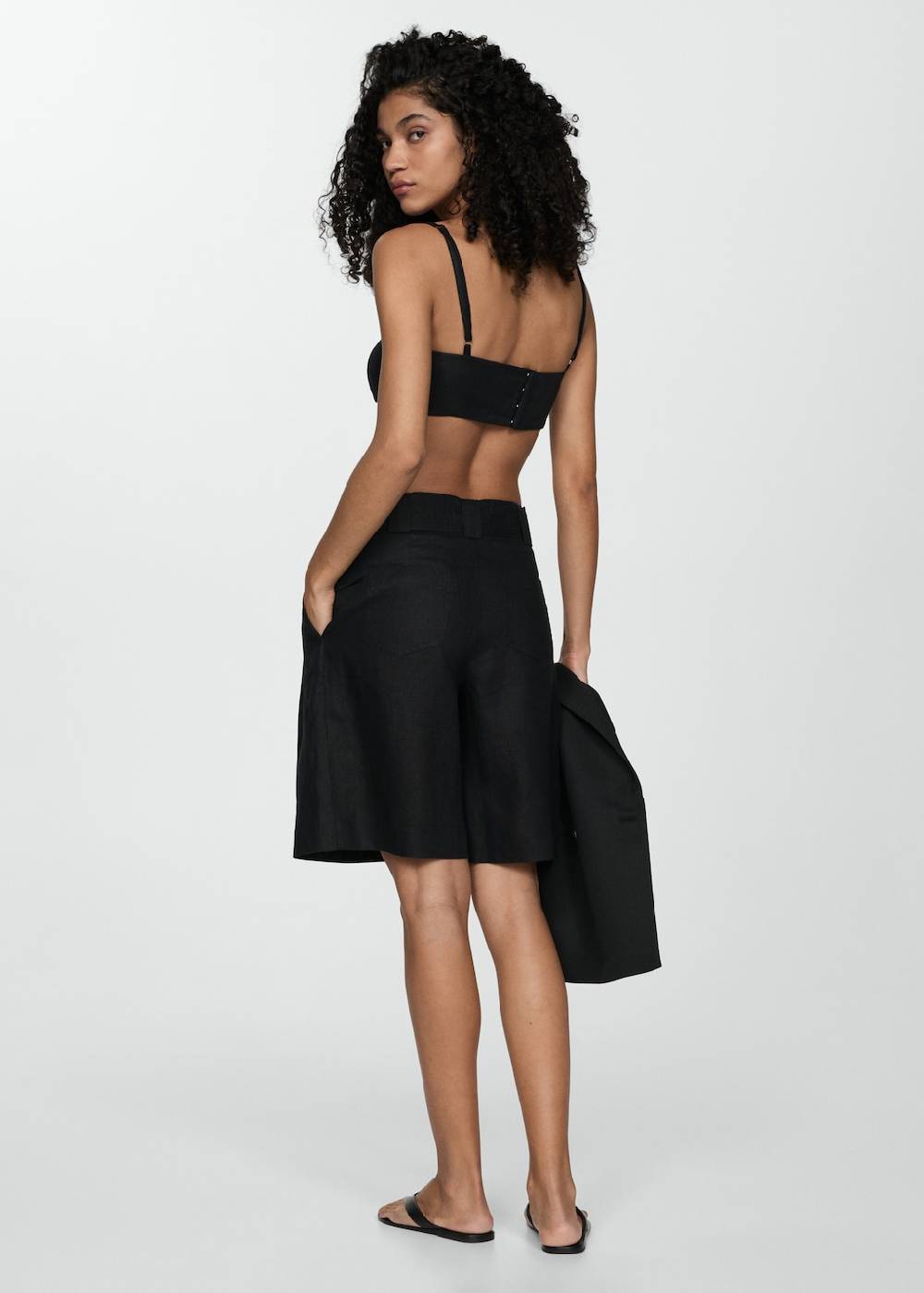 Mango Bermudashorts Aus 100 % Leinen Mit Gürtel