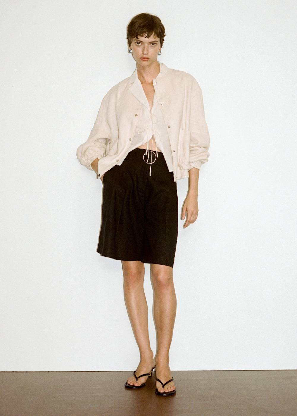 Mango Bermudashorts Aus 100 % Leinen Mit Gürtel