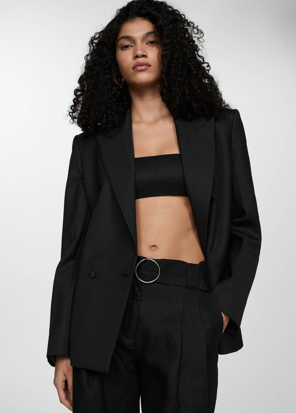 Mango Bermudashorts aus 100 % Leinen mit Gürtel