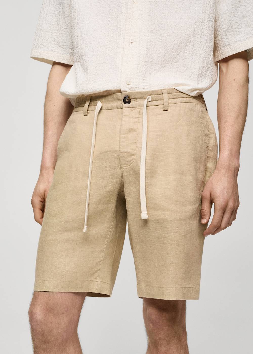 Mango Bermudashorts Aus 100 % Leinen Mit Kordel