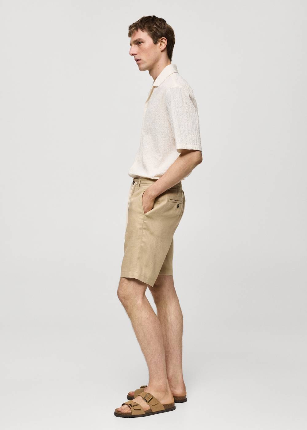Mango Bermudashorts Aus 100 % Leinen Mit Kordel