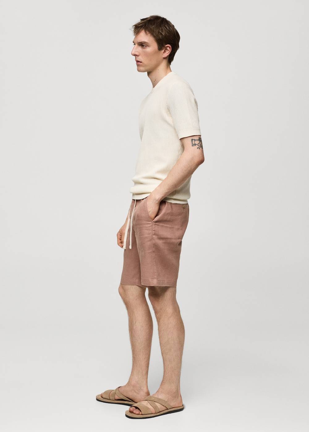 Mango Bermudashorts Aus 100 % Leinen Mit Kordel