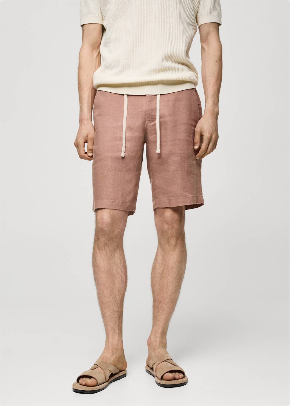 Mango Bermudashorts aus 100 % Leinen mit Kordel