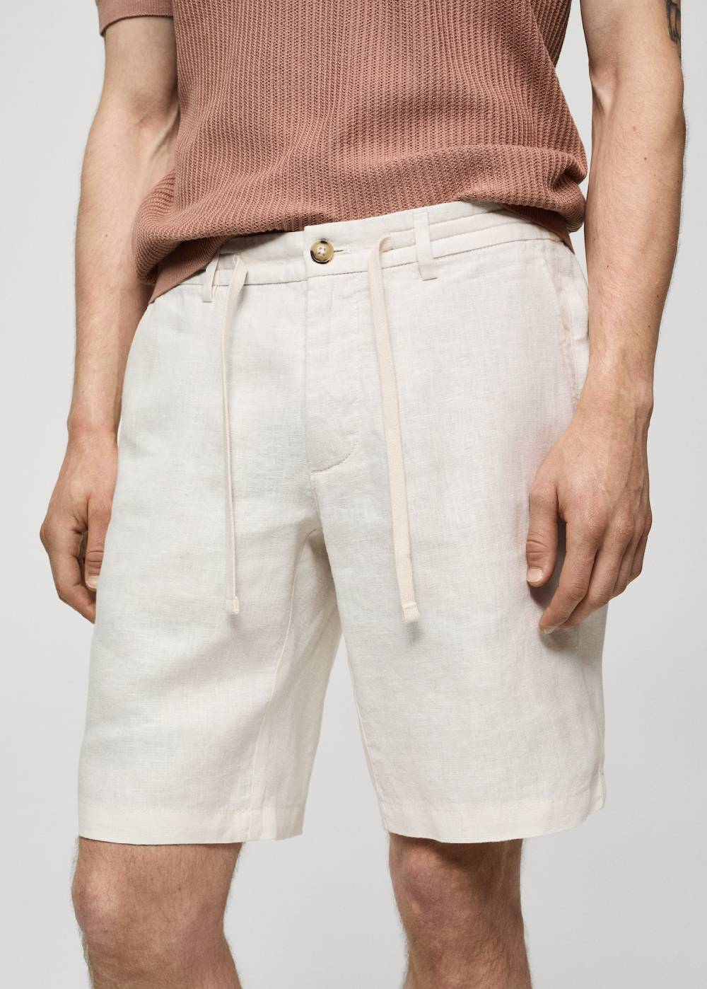 Mango Bermudashorts Aus 100 % Leinen Mit Kordel