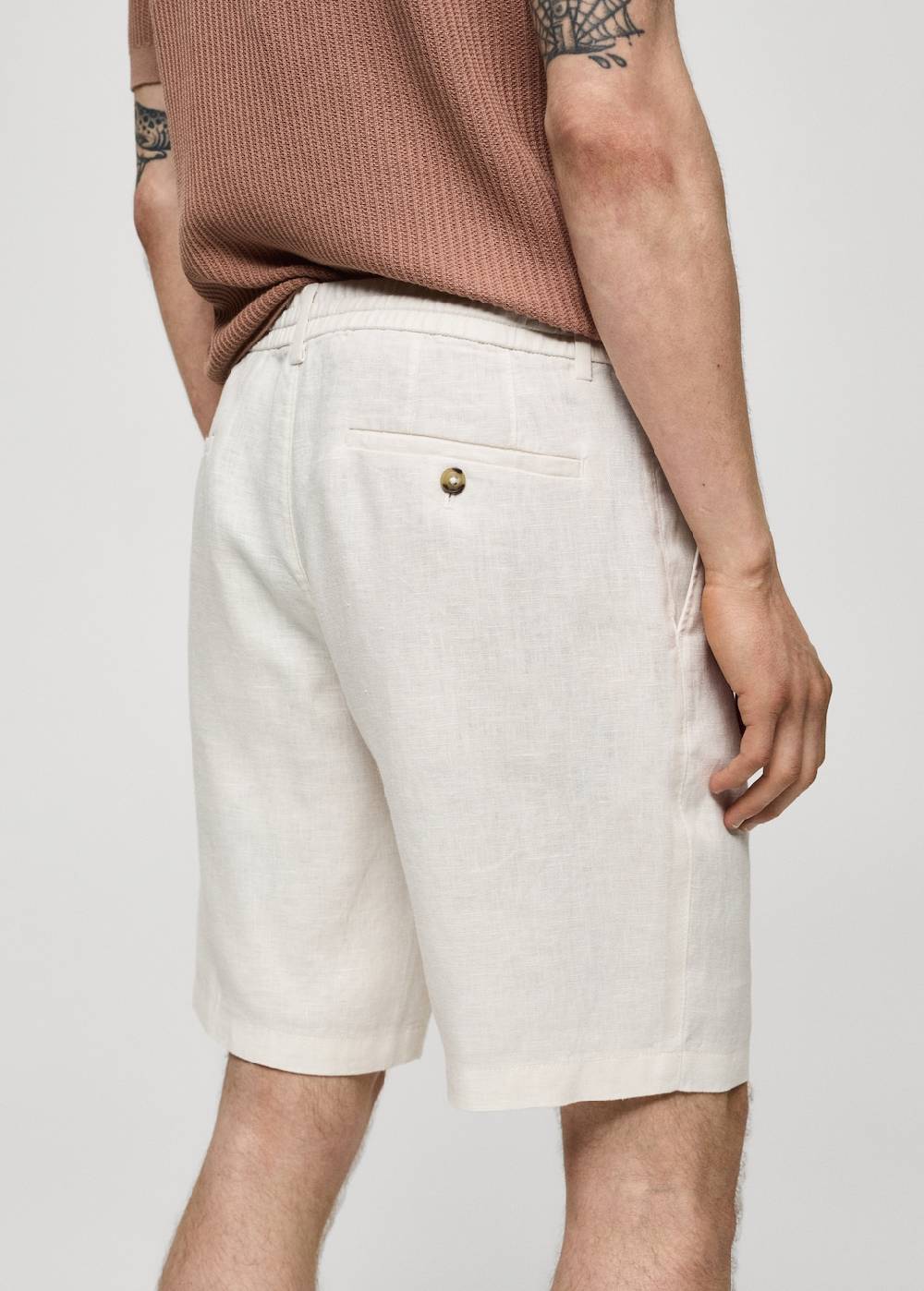 Mango Bermudashorts Aus 100 % Leinen Mit Kordel
