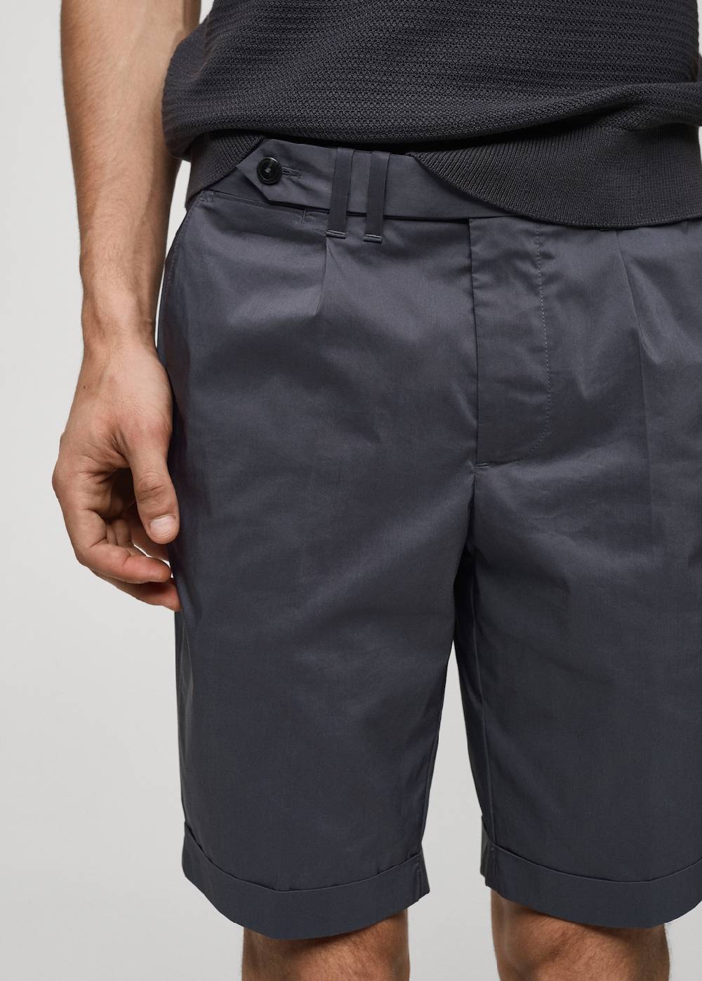 Mango Bermudashorts Aus Baumwolle Mit Bundfalten