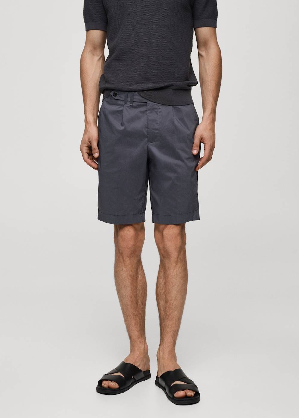 Mango Bermudashorts aus Baumwolle mit Bundfalten