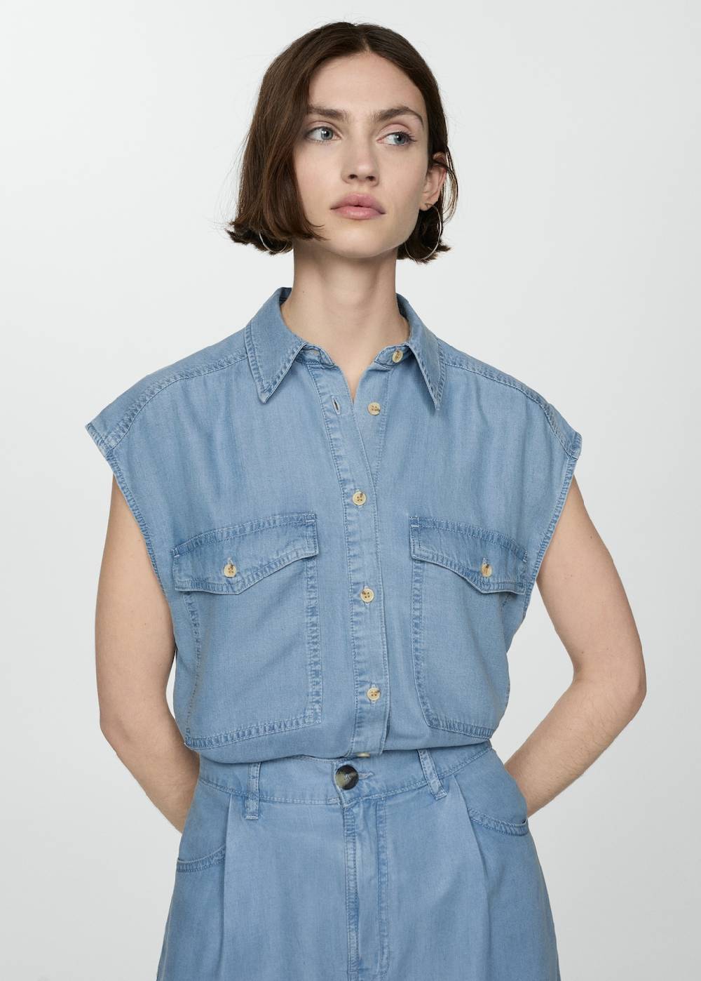 Mango Bermudashorts Aus Lyocell Mit Bundfalten