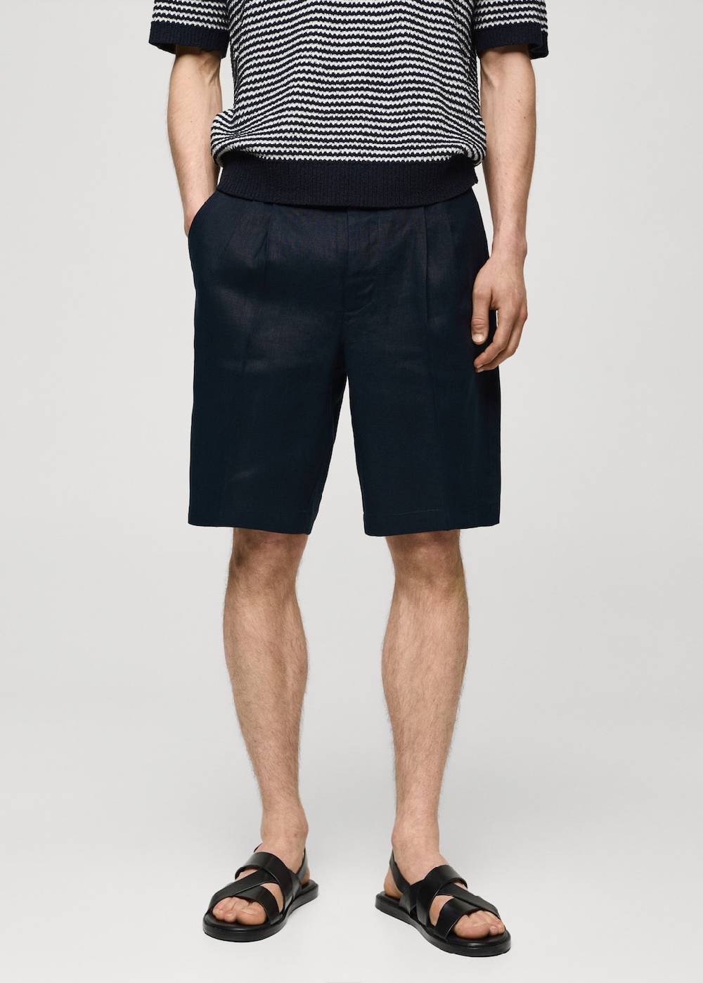 Mango Bundfalten-Bermudashorts aus 100 % Leinen