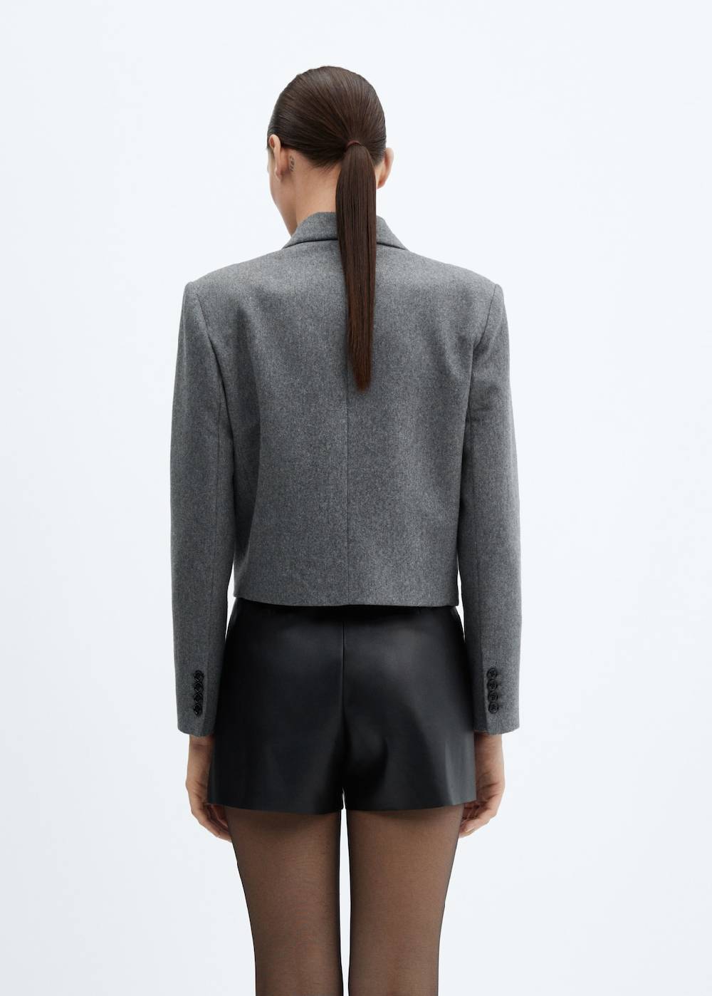 Mango Bundfalten-Shorts Mit Leder-Effekt