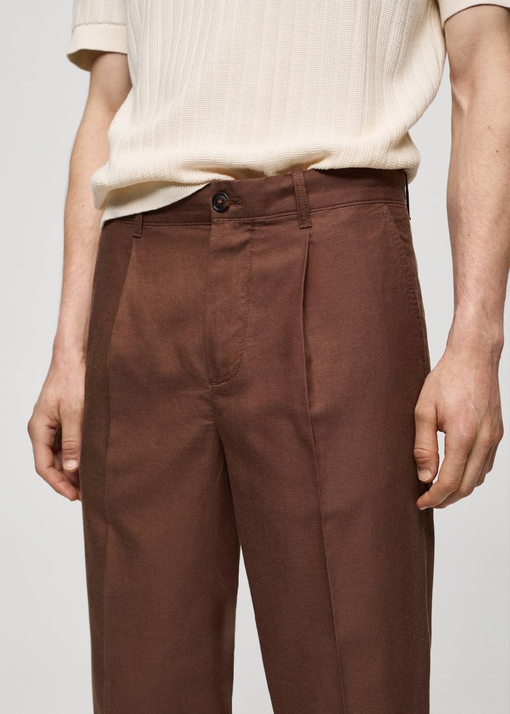 Mango Bundfaltenhose Aus Lyocell Mit Baumwolle