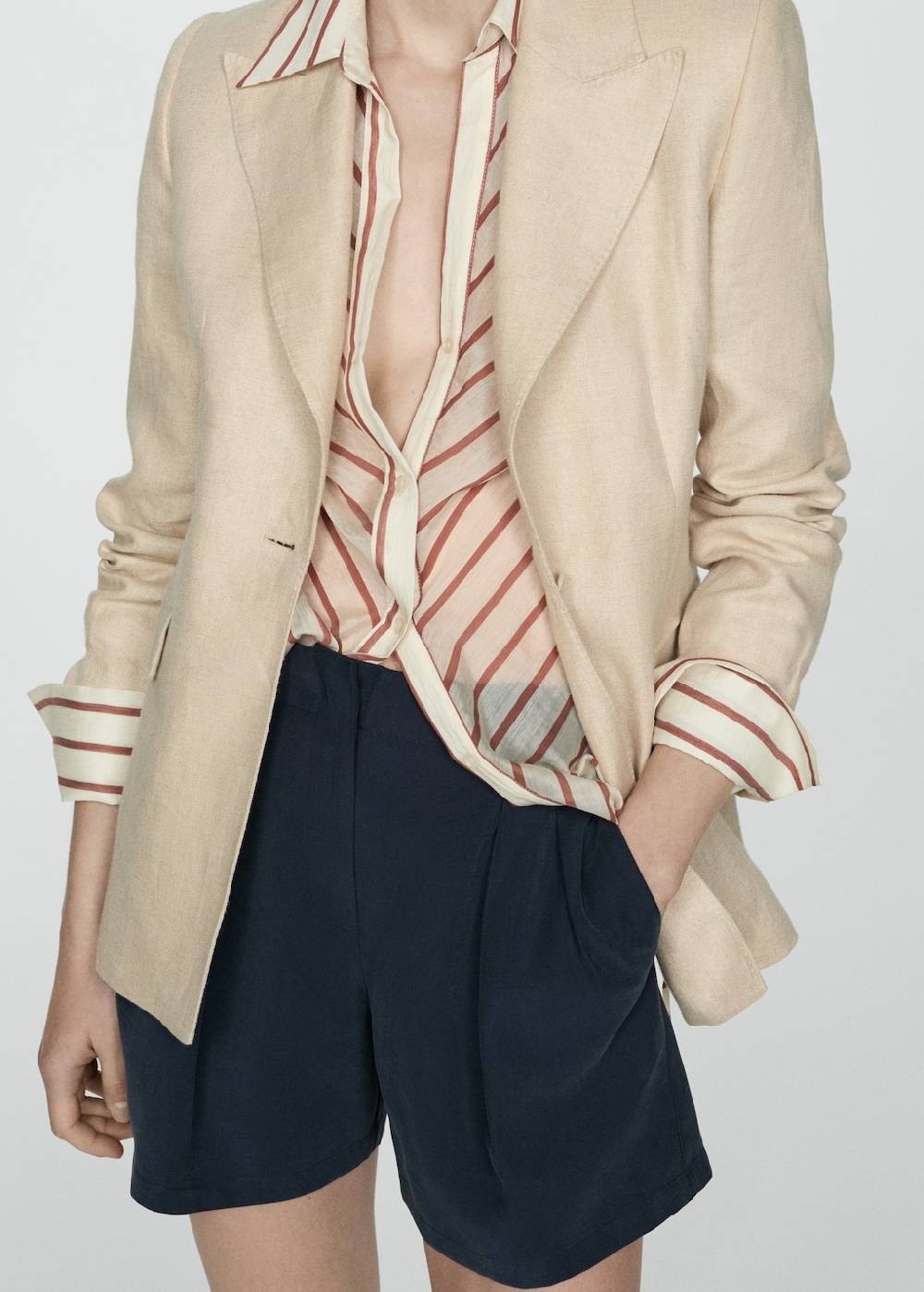 Mango Bundfaltenshorts Mit Mittlerer Bundhöhe