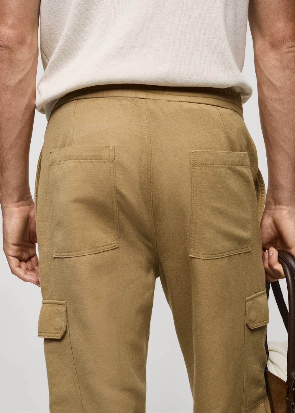 Mango Cargohose Aus Baumwolle Mit Leinen