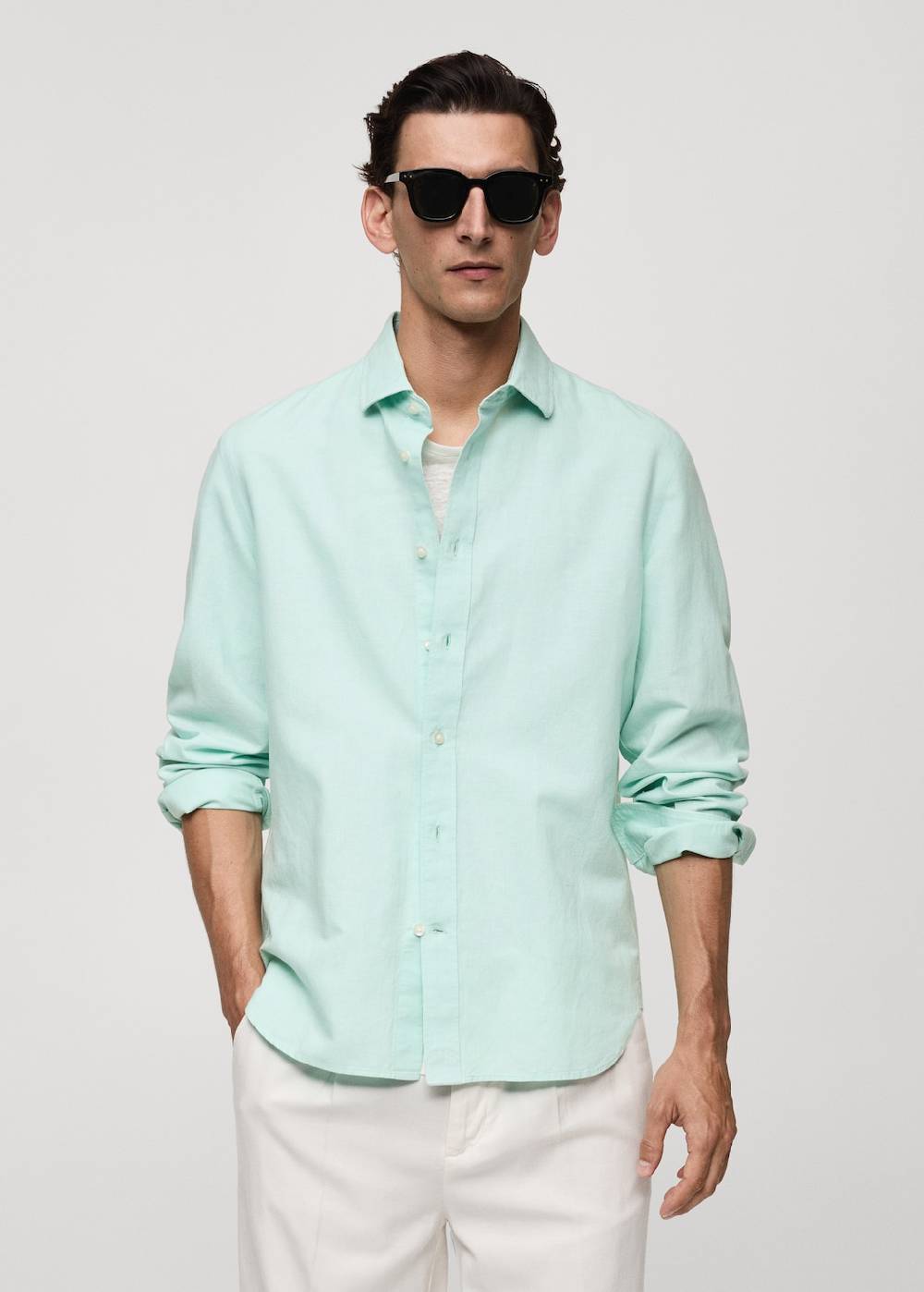 Mango Classic Fit-Leinenhemd