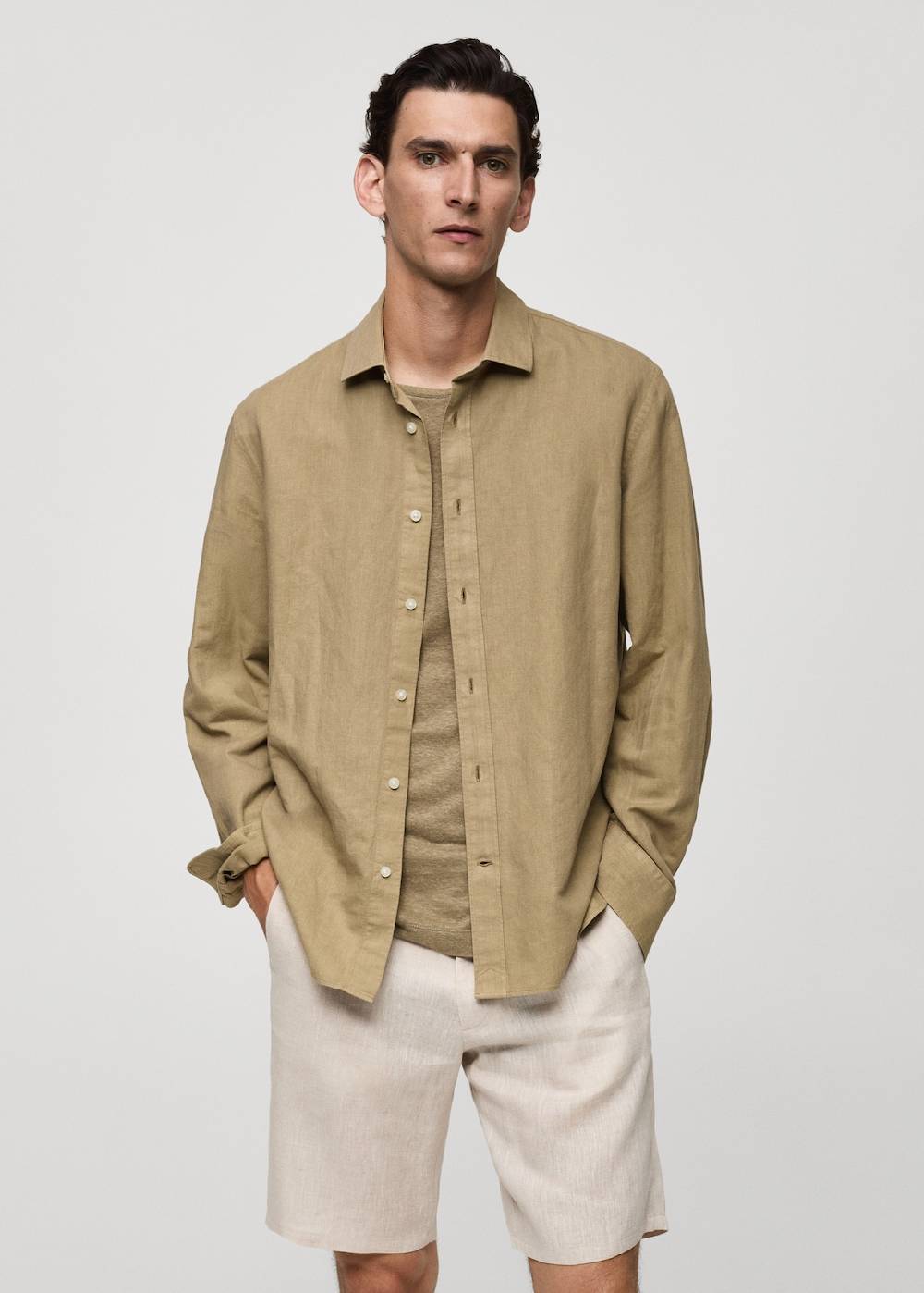 Mango Classic Fit-Leinenhemd