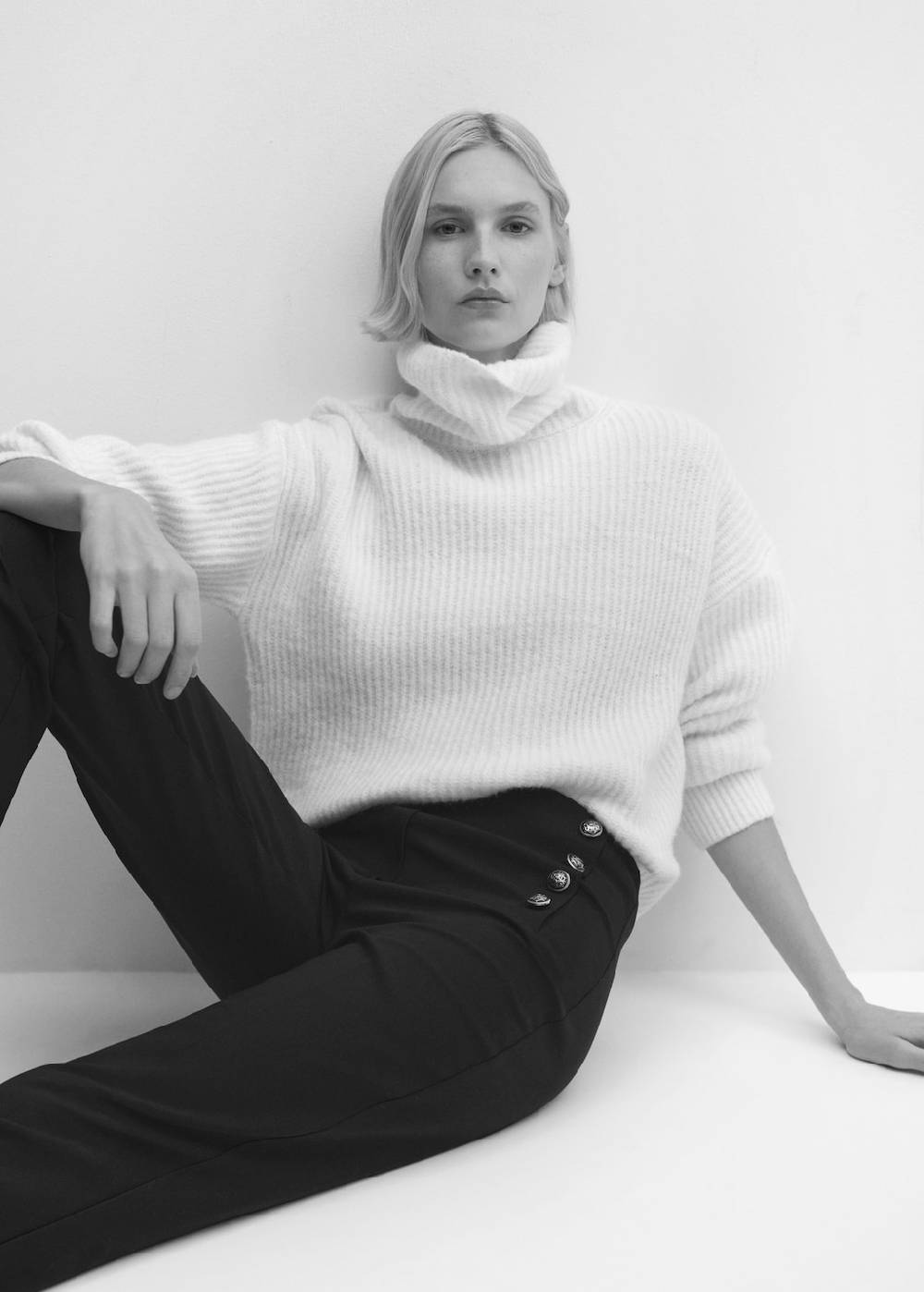 Mango Crop-Hose Mit Knöpfen