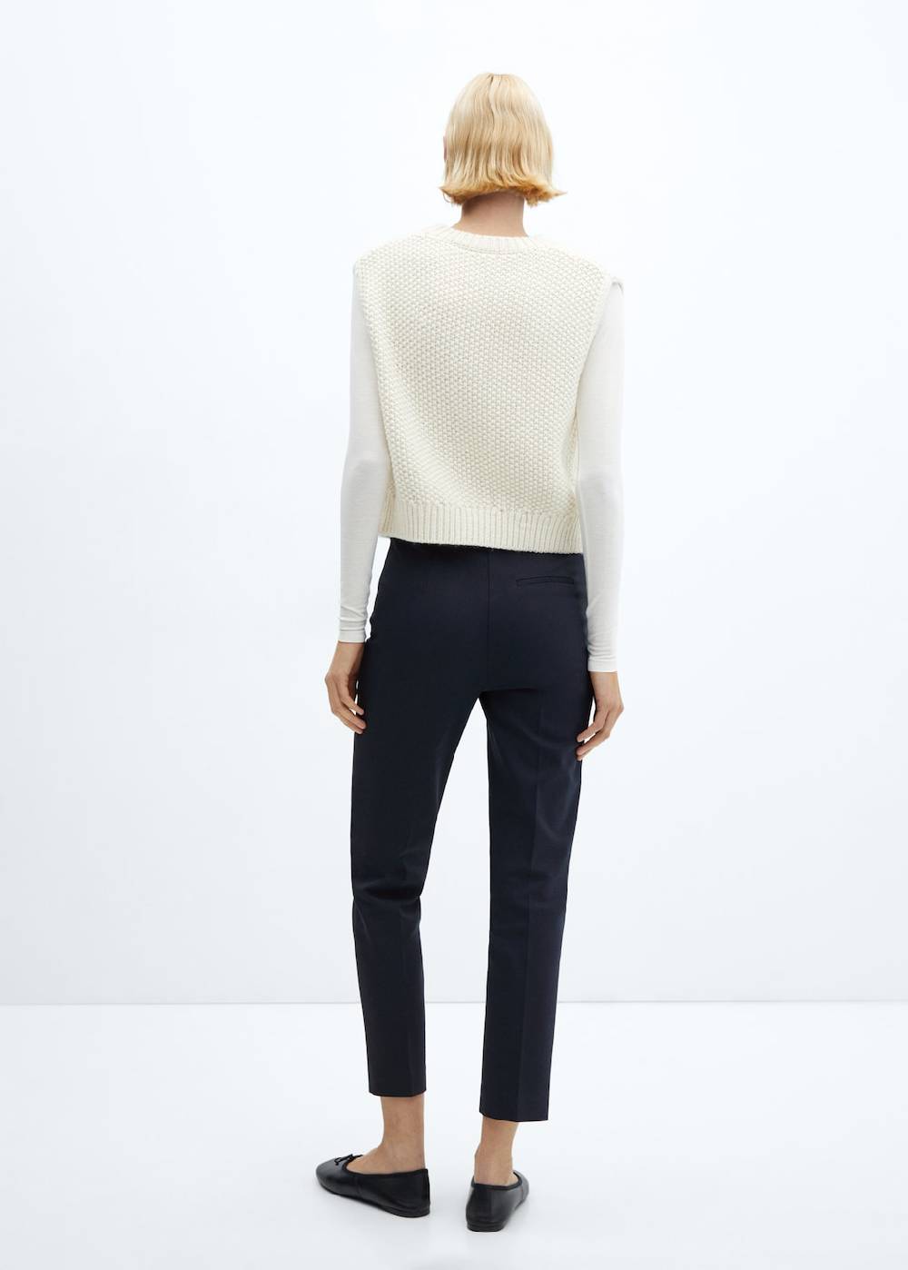 Mango Crop-Hose Mit Knöpfen