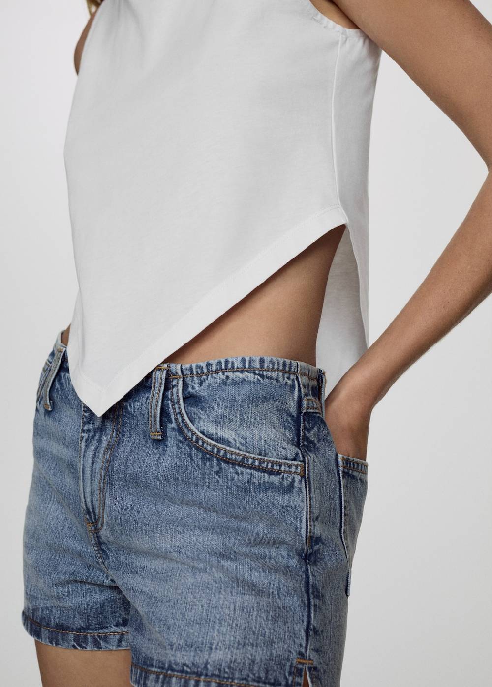 Mango Denim-Shorts Mit Niedriger Bundhöhe