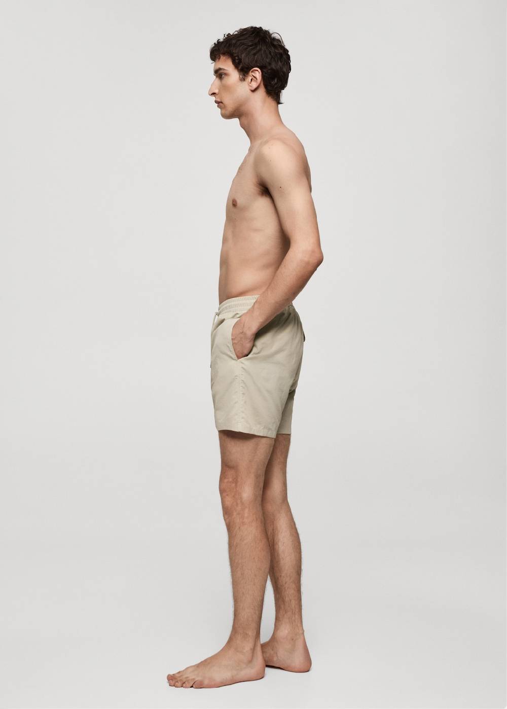 Mango Einfarbige Badeshorts Mit Kordelzug