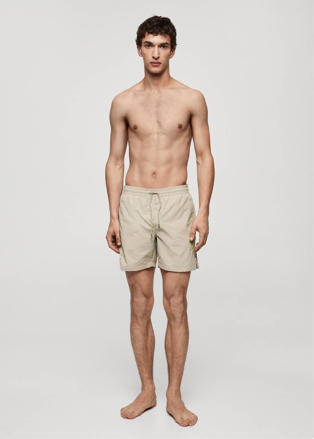 Mango Einfarbige Badeshorts Mit Kordelzug