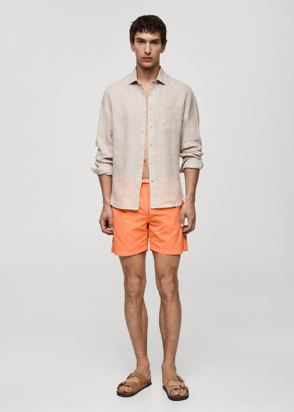 Mango Einfarbige Badeshorts Mit Kordelzug