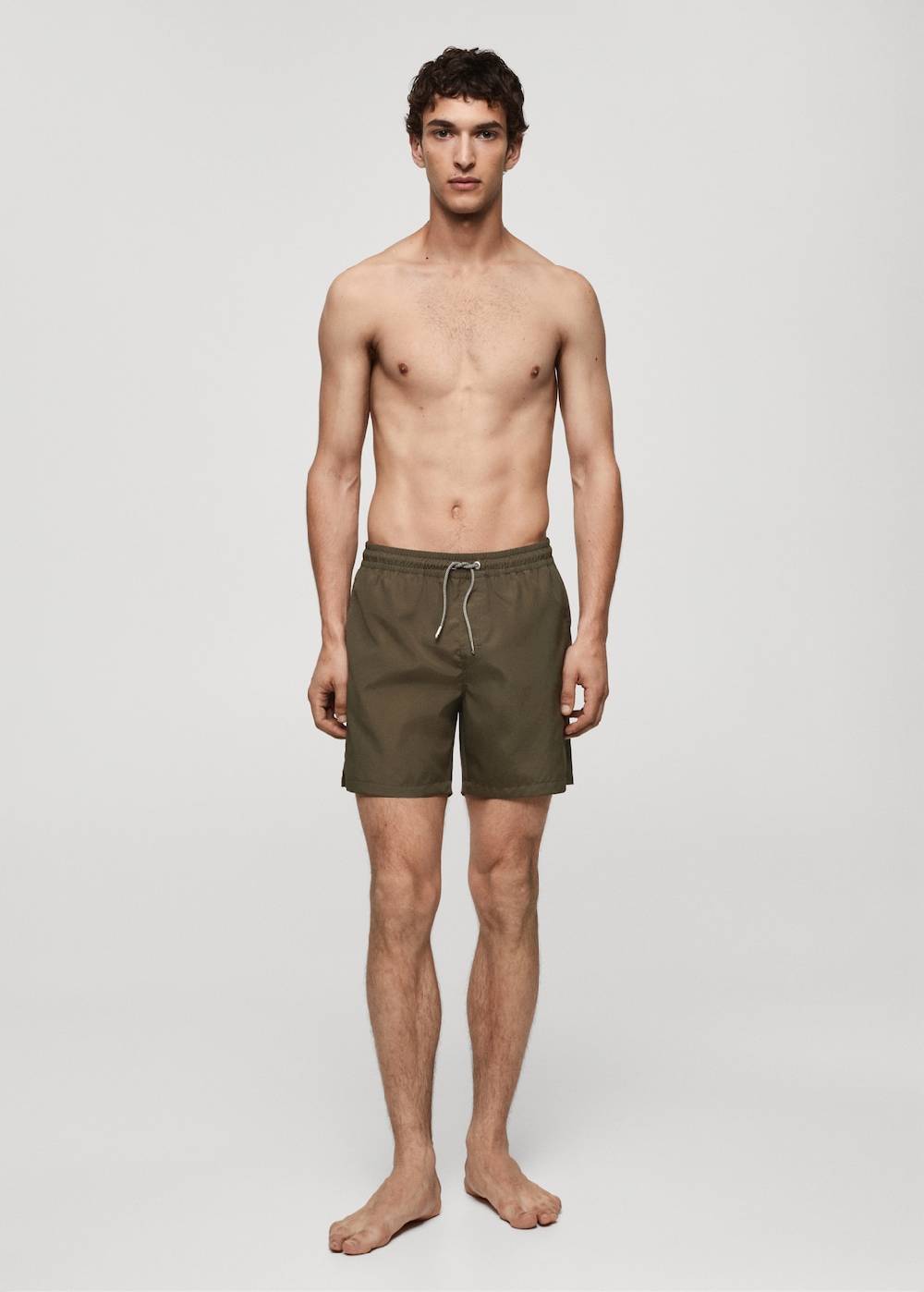 Mango Einfarbige Badeshorts Mit Kordelzug