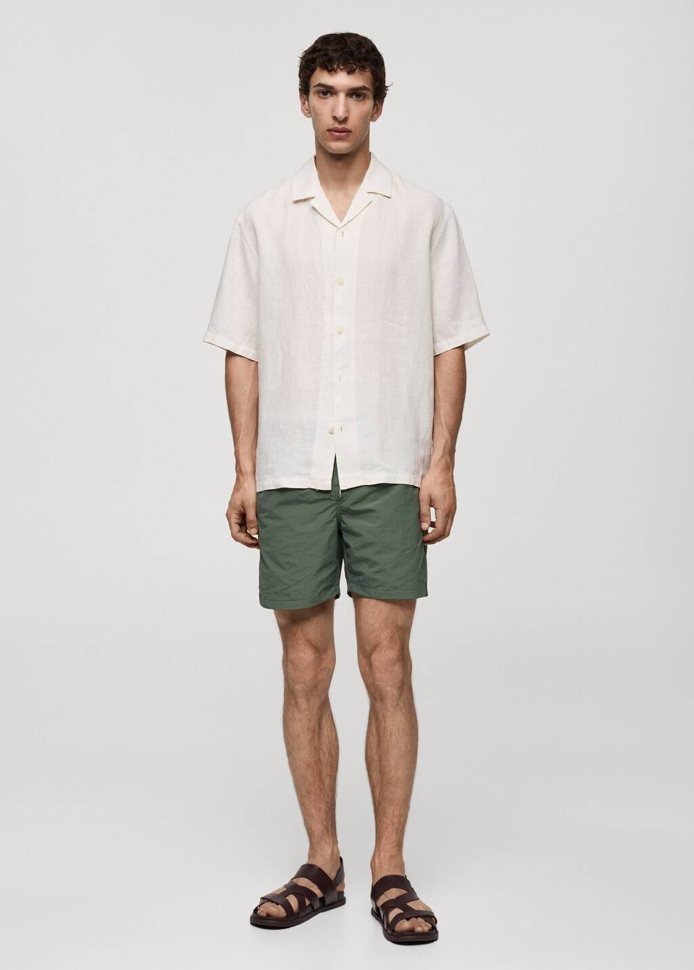 Mango Einfarbige Badeshorts Mit Kordelzug