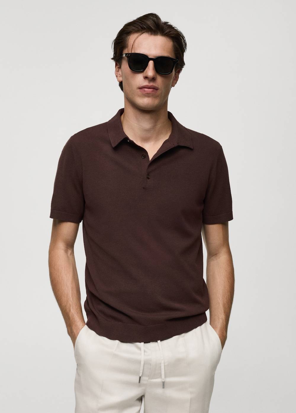 Mango Feinstrick-Poloshirt