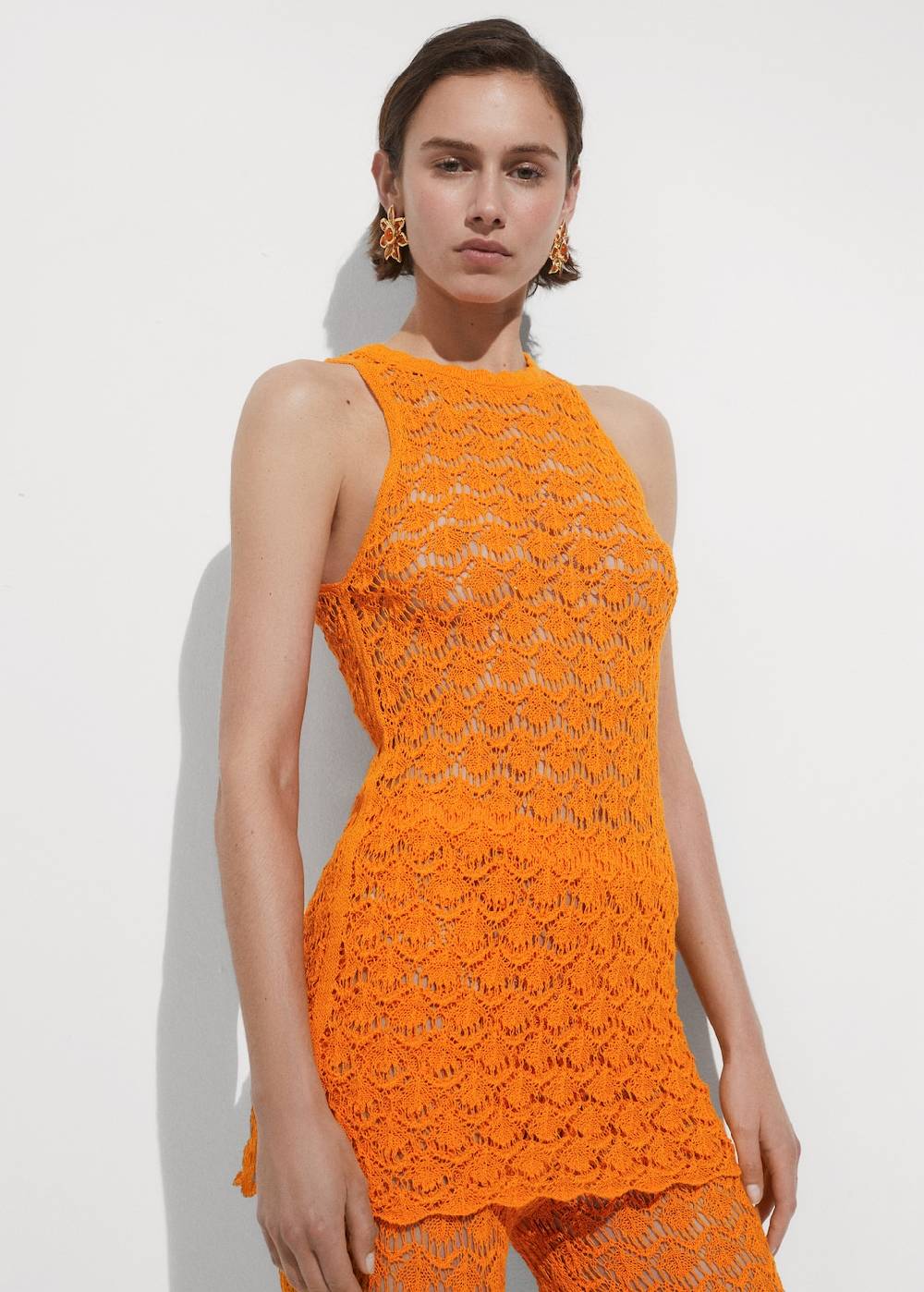 Mango Flared-Häkelhose