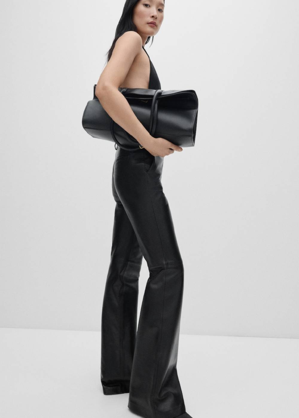 Mango Flared Hose Aus Leder